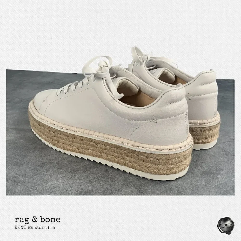 RAG & BONE KENT ESPADRILLE PLATFORM SNEAKER IN WHITE WOMEN’S SIZE 6.5 NEW IN BOX